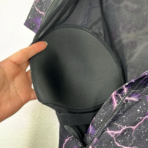 TORRID Black Lightning Streaks Rash Guard Swimsuit size 3X - Picture 5 of 9